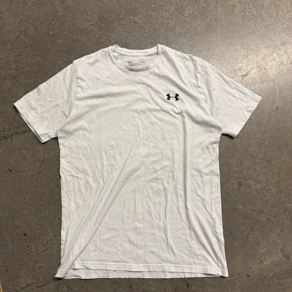 Under Armour Mens White HeatGear Loose Fit Short Sleeve T-Shirt Size Medium